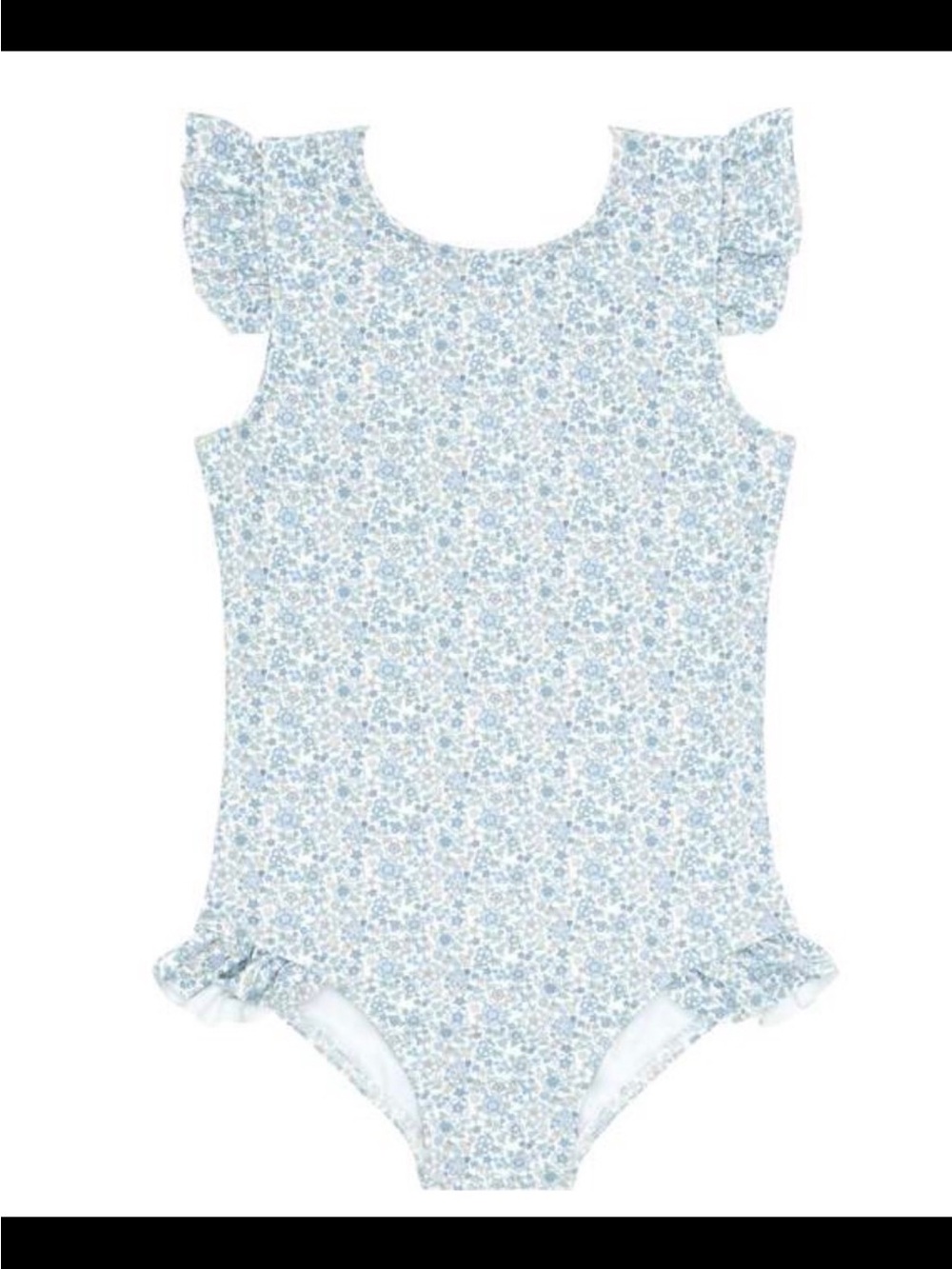 🌊Minnow Floral Ruffle One Piece Swimsuit 3/4T Blue Liberty Style